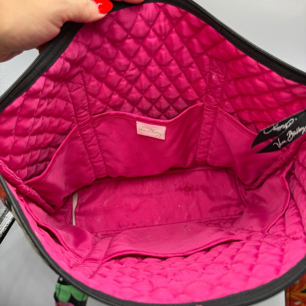 Vera Bradley Tote Bag Ziggy Zinnia Floral Quilted Front Pocket Carry On Travel - Picture 10 of 10